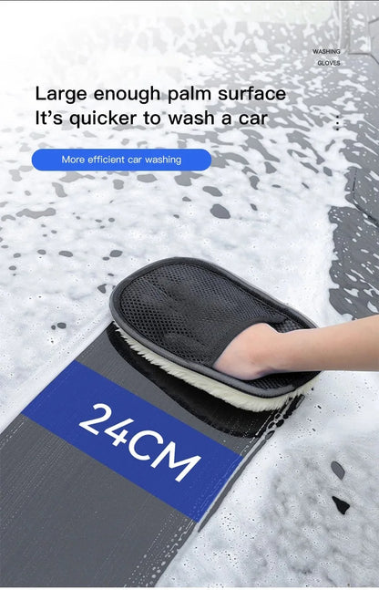 Interior Stickers Fot Porsche 1pc Car Wash Wool Gloves Velvet Thickened With Cashmere Wool Wipe Car Gloves For Porsche Cayenne P