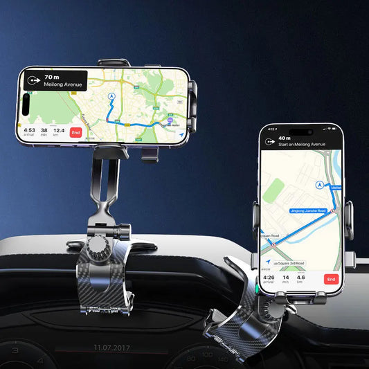 New Car Dashboard Phone Holder Gravity Crocodile Clip Automatic Locking Mirror Phone Stand Universal GPS Navigation Mount