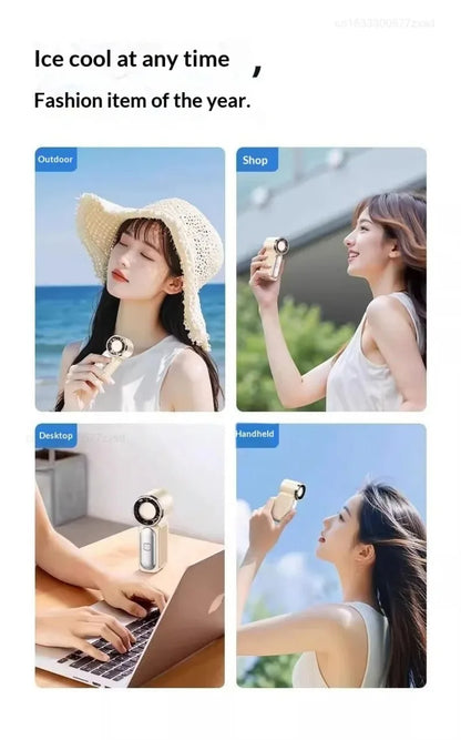 Portable Fan Convenient Creative Mini Fan Pocket Hand-held Fans Lightweight Suitable for Travel Camping Outdoors Digital Display