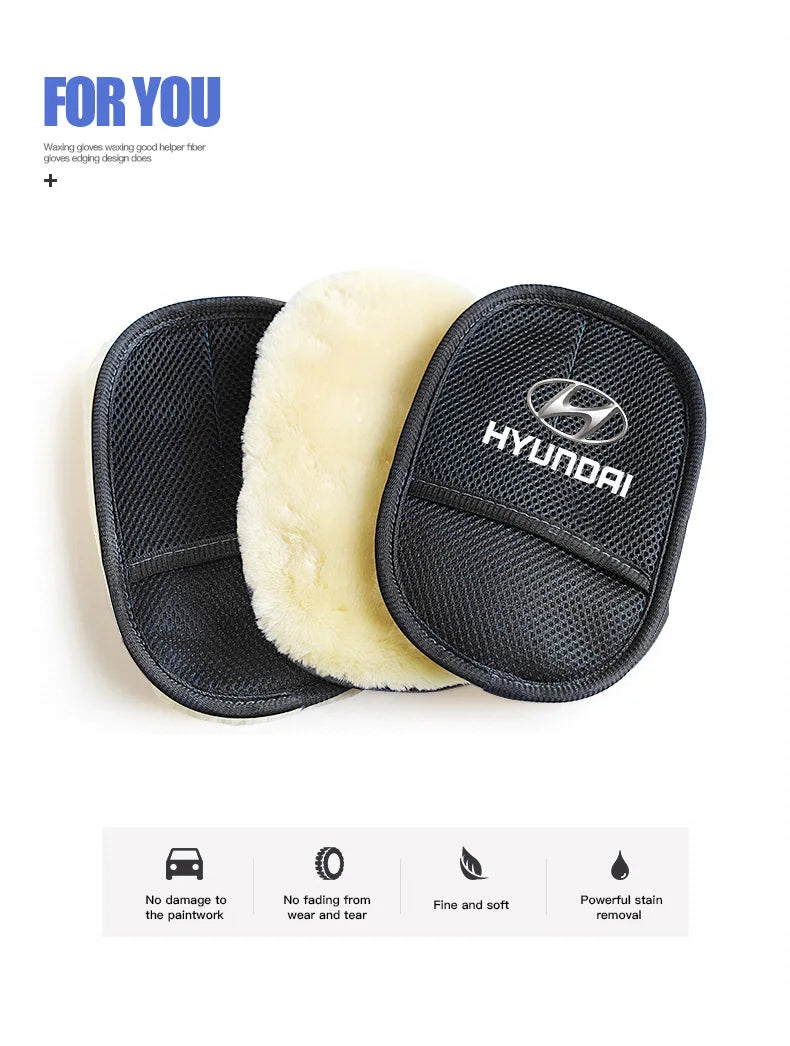 1Pcs Car Wash Glove Wool Soft Cleaning Brush Tools For Hyundai IONIQ Sonata Elantra Grandeur i20 i10 SantaFe i30 Palisade Bayon