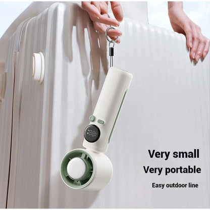 Iceable Electric Fan Portable Handheld Fan with Ice Cooler Adjustable Speed Fan USB Rechargeable Fan for Outdoor Camping Office