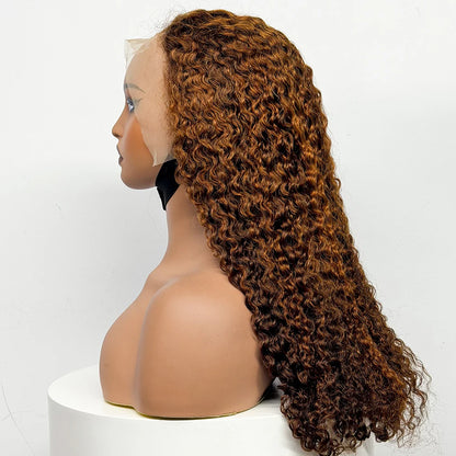 24 inch Full Water Wave Human Hair Wig 100% Human Hair 300% Density 13x4 Lace Frontal Front Curly Human Hair Wig for Black Women