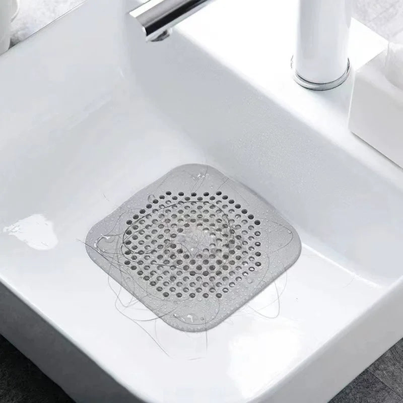 Drain Cover - No Drill Hair Catcher for Sink/Bathtub/Shower, Fine Mesh Waterproof Filter with Suction Cups Kitchen Accessories