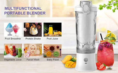 Portable Blender Electric Juicer 600ML Fruit Mixers 4000mAh USB Rechargeable Smoothie Mini Blender Multifunction Juice Maker