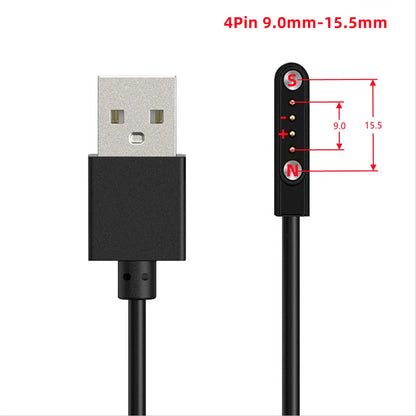 Smart Watch Magnetic USB Dock Charger 2pin 4pin Charging Cable Power Adapter For Kids Smartwatch Juicer Beauty Device Toothbrush