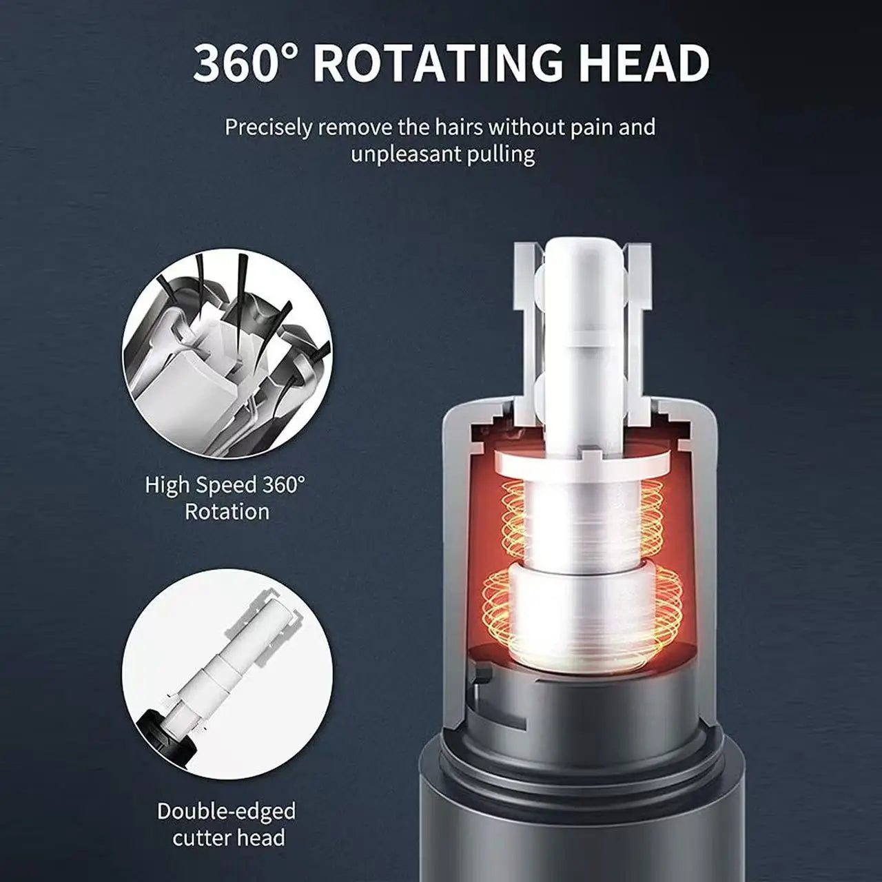 MINI Electric Nose Ear Hair Trimmer for Men Painless Rechargeable Sideburns Eyebrows Beard 3 in 1 Hair Clipper Shaver