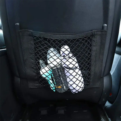Car Trunk Mesh Organizer Universal Velcro Storage Pocket Vehicle Elastic Storage Bag Automotive Mesh Interior Accessories