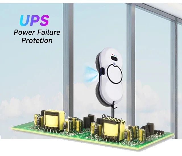 UPS System Robot Window Cleaner Vacuum Smart Home Appliance Auto Clean Glass Windows Washer Window Washing Electric Floor Mops