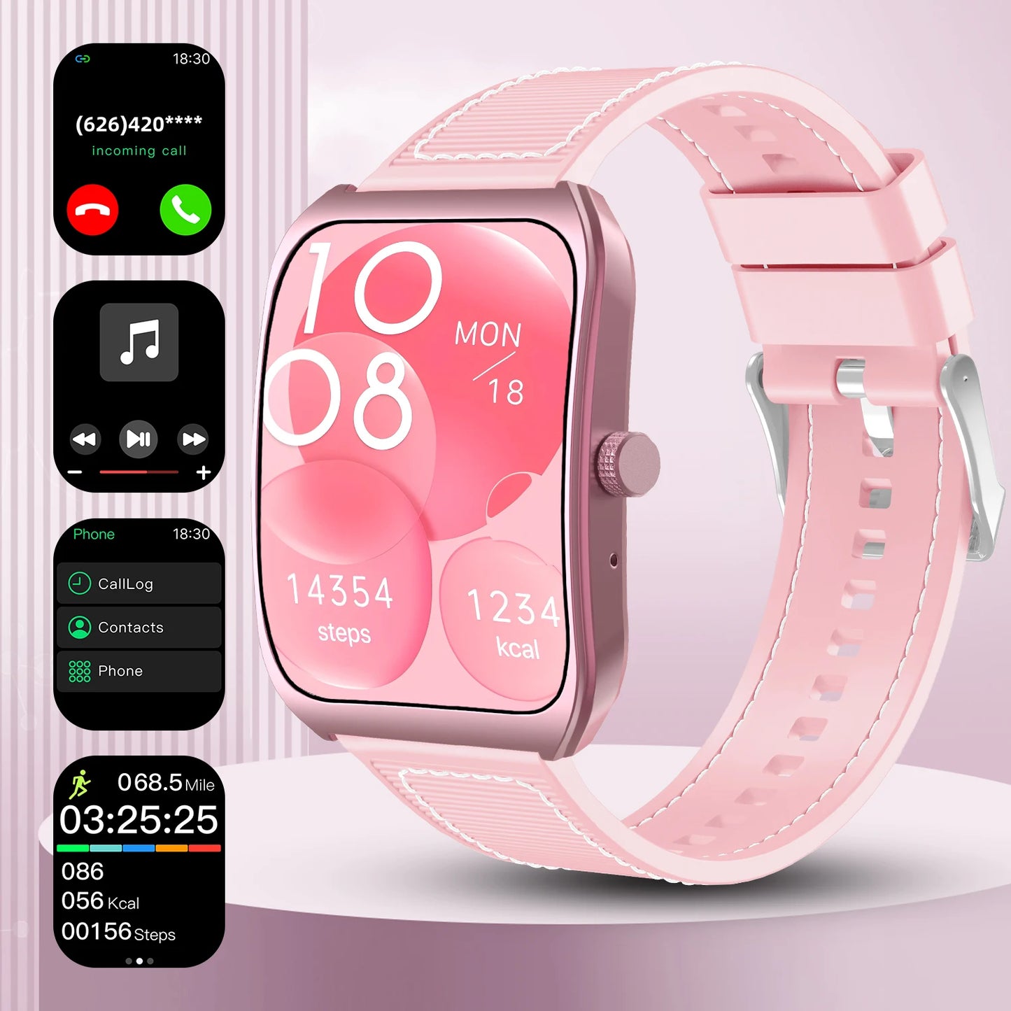 2025 NEW Smart Watch 1.85''Curved Screen BT5.4 Wireless Call Music Control Heart Rate/Sleep Monitoring  Remote Camera for Men