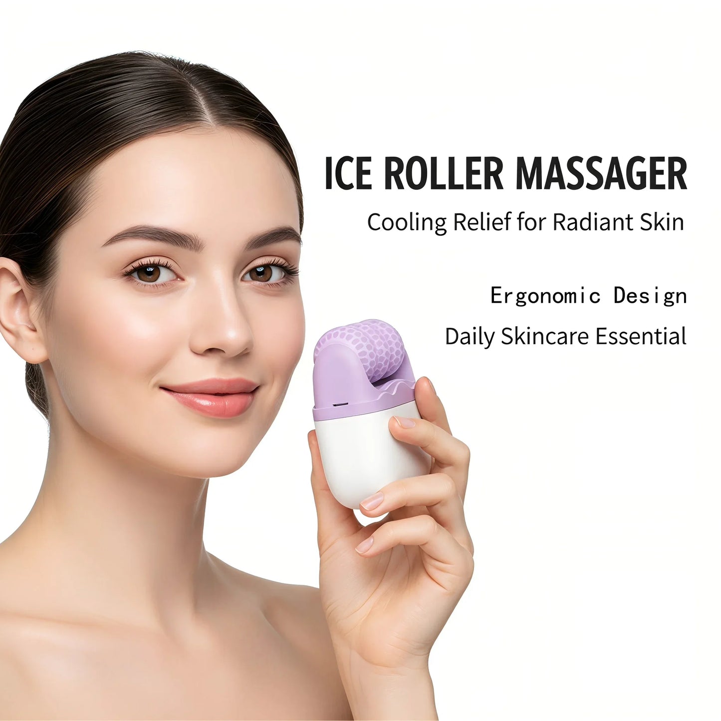 Ice roller for face cooling massager