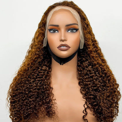 24 inch Full Water Wave Human Hair Wig 100% Human Hair 300% Density 13x4 Lace Frontal Front Curly Human Hair Wig for Black Women