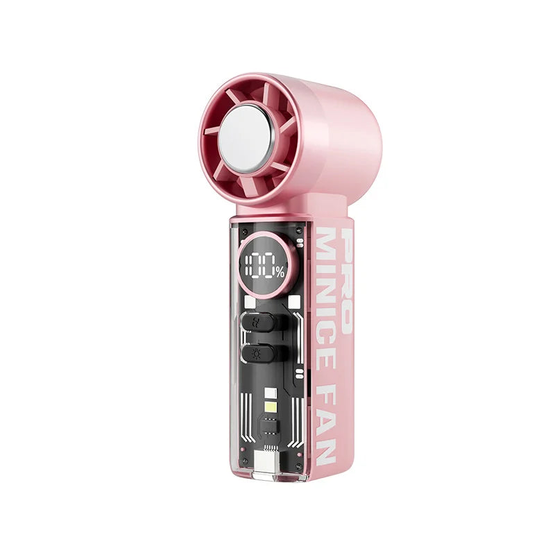 2026 new ice-cooling high-speed fan, semiconductor cooling handheld fan, portable mini pocket digital display small fan
