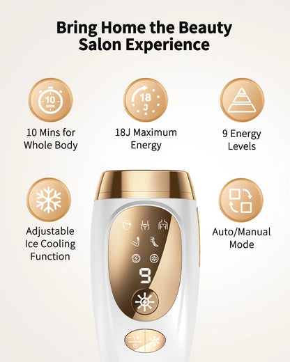 Professional IPL Laser Hair Removal For Women and Men Ice-Cooling Painless ElectricDepilator Body Bikinis Permanent Depilation