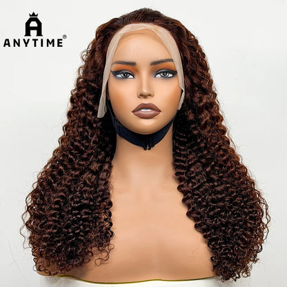 24 inch Full Water Wave Human Hair Wig 100% Human Hair 300% Density 13x4 Lace Frontal Front Curly Human Hair Wig for Black Women