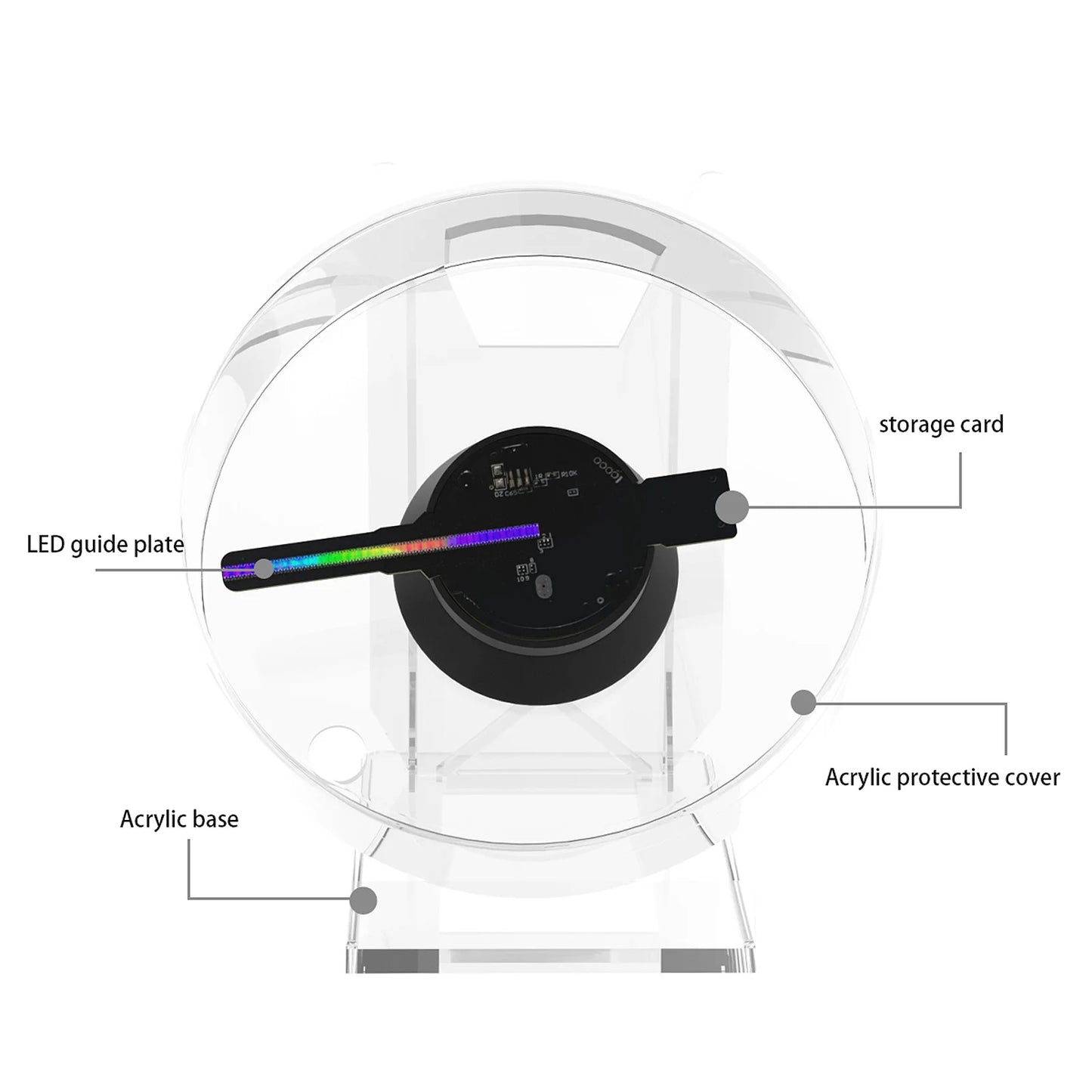 3D Hologram Projector Advertising Display Fan Advertisment Video Player 3D Naked Eye HD LED Photo Video Fan with Bright LED Bead