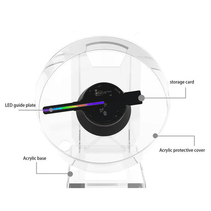 3D Hologram Projector Advertising Display Fan Advertisment Video Player 3D Naked Eye HD LED Photo Video Fan with Bright LED Bead