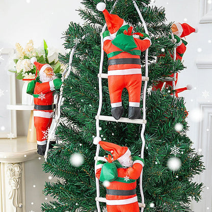 1/2Set 25cm Santa Claus Climbing Ladder Doll Ornament Christmas Tree Hanging Decors Pendant Xmas Home Decoration New Year Gifts