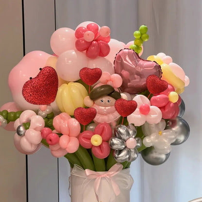 Glitter Foam Hearts Picks Stick Valentine's Day Flower Bouquet Home Vase Pick Wedding Cake Topper Decor Bouquet Glitter Ornament