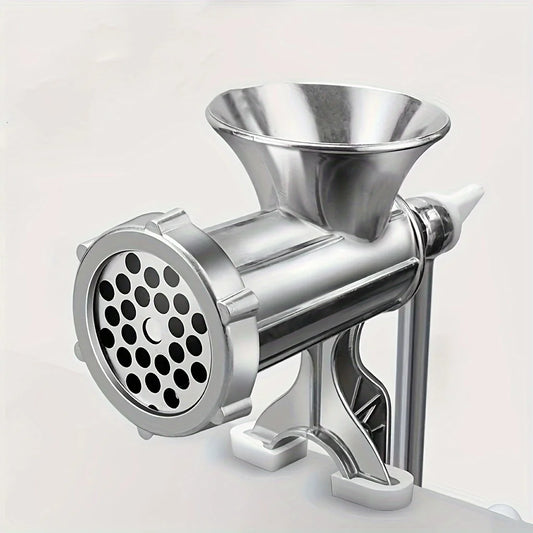 Manual Meat Grinder for Vegetables & Meat,Non-Electric Food Processor,Stainless Steel with Table Clip.Multipurpose Kitchen Tool.