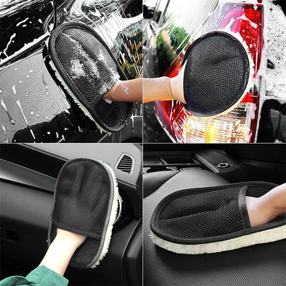 1/10Pcs Car Cleaning Sponge Glove Car Polishing Washing Mitt Gloves Microfibre Wash For Automotive Kitchen Homes Cleaner Wool