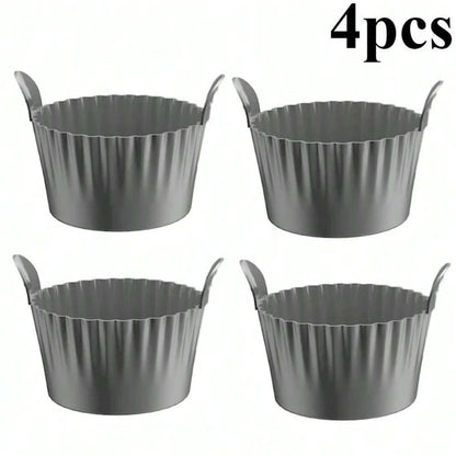 1/4PCS Reusable Silicone Air Fryer Liners and Baking Cups Accessories for Eggs Cakes Meatballs Non-Stick Kitchen Baking Tools