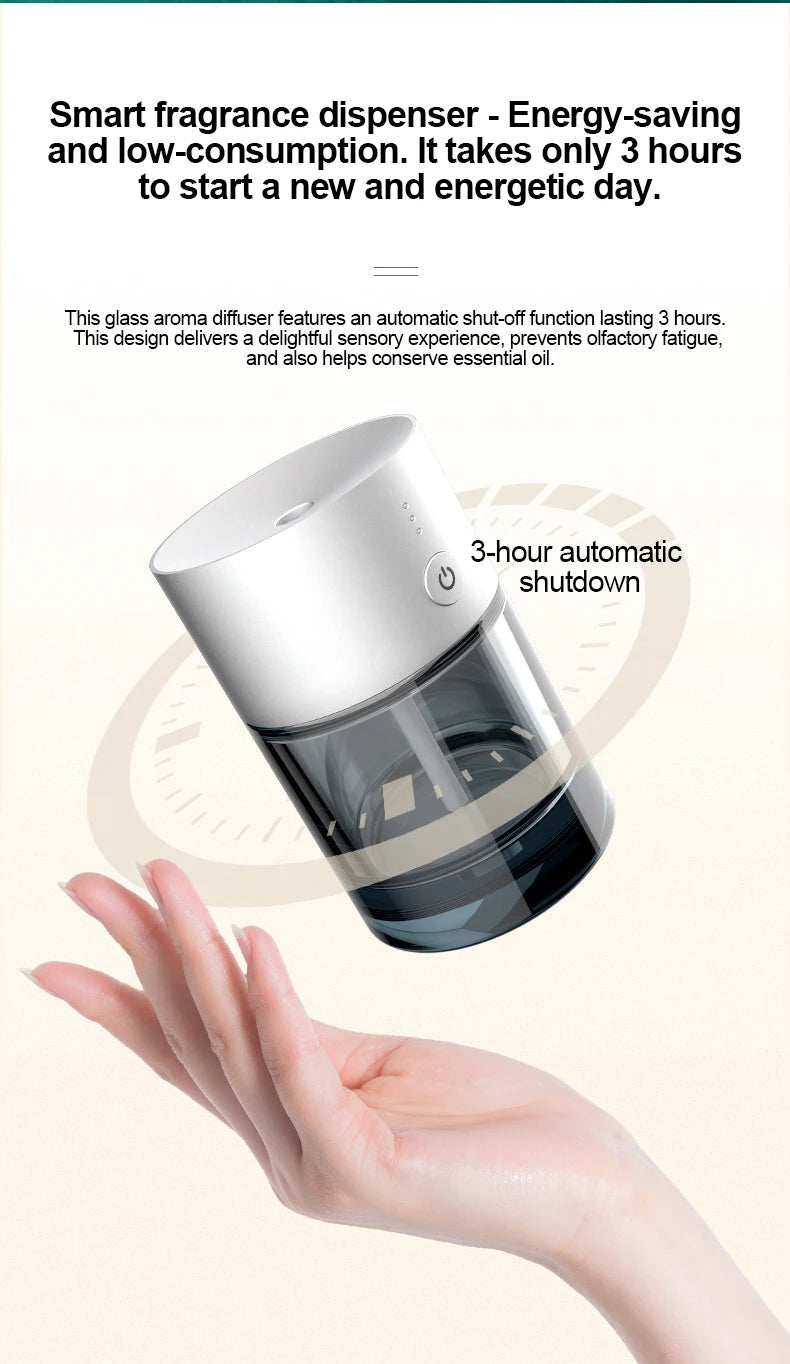 Car Air Freshener USB Rechargeable Essential Oil Diffuser Room Fragrance Diffuser Cool Mist Humidifier Auto Mini Scent Machine