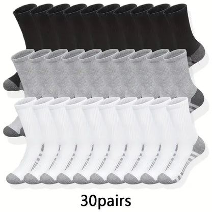 10/30 Pairs of High-Quality Soft and Comfortable Men's Running Socks Summer Sweat Wicking and Breathable Basketball Sports Socks