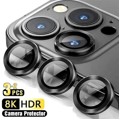3-2pcs Metal Ring Camera Lens Protector for iPhone 12/13/14/15 pro Max 13 Mini 15 pro Max - Glass Lens Protection