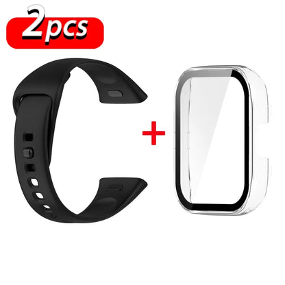 Silicone Strap+Case for Xiaomi Redmi Watch 3 Active band smartwatch Accessories Sport Bracelet For Redmi watch3 Active/Lite Case