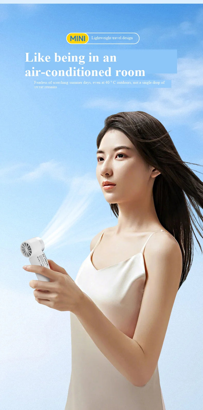 2026 new ice-cooling high-speed fan, semiconductor cooling handheld fan, portable mini pocket digital display small fan