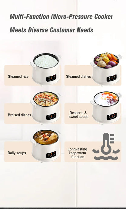 Electric Rice Cooker for 1-2 People, Multifunctional Household Hot Pot, Porridge, 1.8L Micro Pressure Rice Cooker soup making