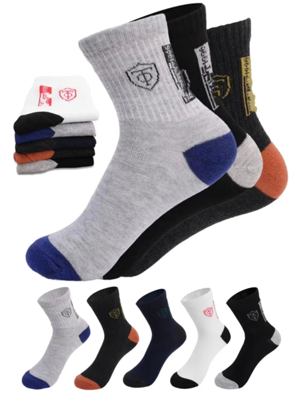 10 Pairs Breathable Cotton Sports Stockings Men Bamboo Fiber Autumn and Winter Men Socks Sweat Absorption Deodorant Business Sox