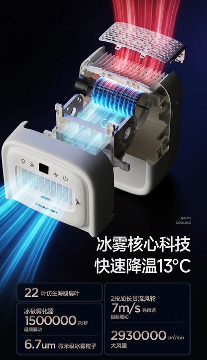 Portable Air Cooler Fan 2026 Kitchen Ice Mist Fan with Fast Cooling Quiet Operation Humidify Electric Fan for Home Office