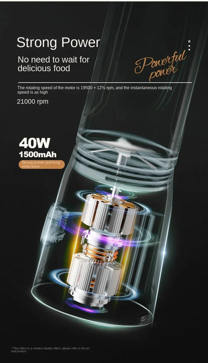 Portable Kitchen  Blender Wireless Electric Fruit Juicer Machine For Orange Ice Crushing 10 Blades Auxiliary Food Machine Mixer