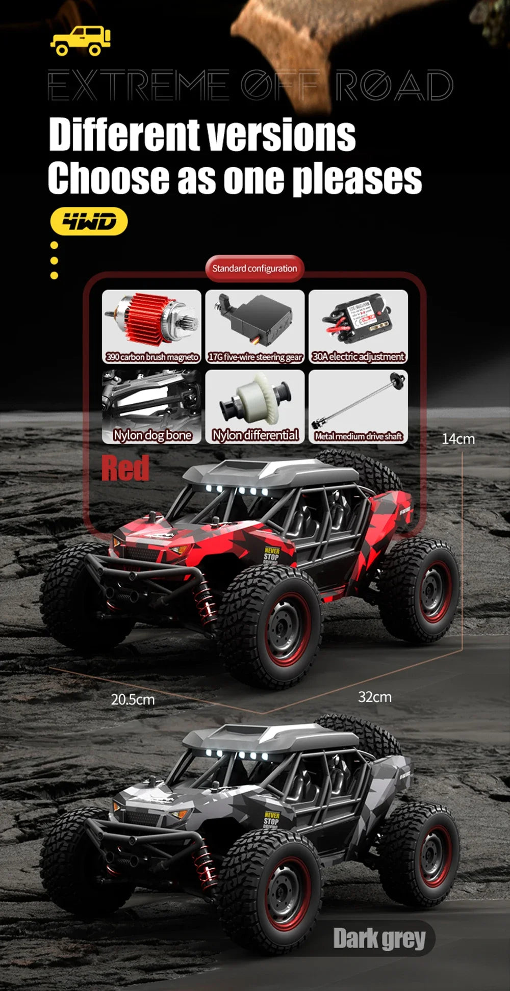 16106 1:16 50KM/H 4WD RC Car With LED Remote Control Off-road Cars High Speed Drift Monster Truck for Kids vs Wltoys 144001 Toys
