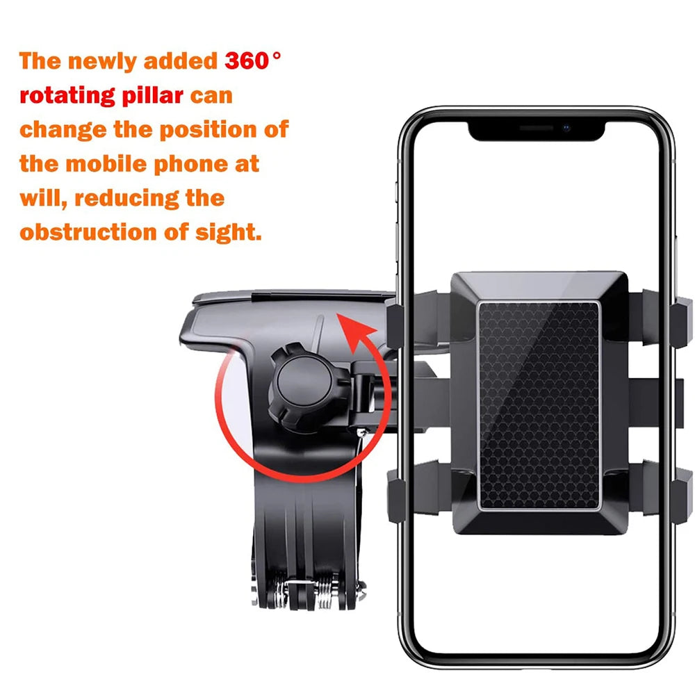 Phone Mount for Car Dashboard, 1080 Degree Rotation Dashboard Cell Phone Holder, [Multi-Angles] Universal Car Phone Clip Holder