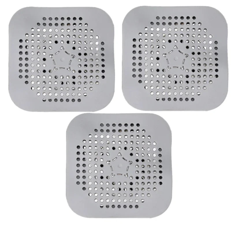 3PCS Drain Hair Catcher Filter Sink Anti-blocking Strainer Bathtub Shower Floor Silicone Stopper Cover Kitchen Bathroom Accessor