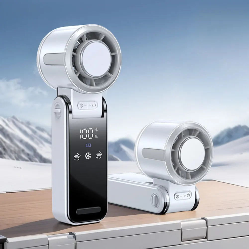 Ice Cooling Portable Mini Fan Turbos Handheld Foldable Mini Fan Speed 1-100 Turbos Chilled USB Fan For Indoor Outdoor