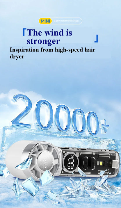 2026 new ice-cooling high-speed fan, semiconductor cooling handheld fan, portable mini pocket digital display small fan