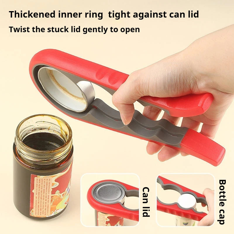 4 in 1, 1pc Non-Slip Grip Multi-Purpose Can Opener for Beer Bottles and Home Kitchen Use