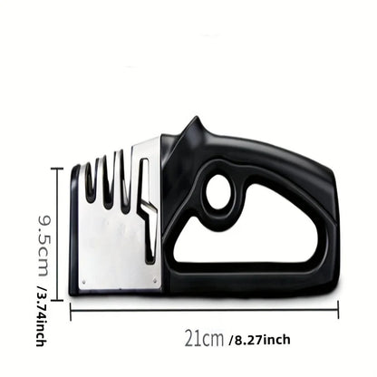 Professional 4-in-1 Knife & Scissors Sharpener with Diamond Blades - Fast Sharpening, Ergonomic Handle, Portable for Kitchen