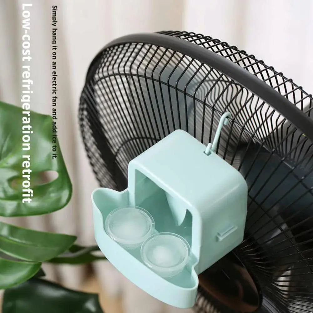 Electric Hanging Cooling Fan with 4 Ice Cups Mist Cooling Adapter Hangable Ice Holder Floor Fan for Household Rapid Cooling