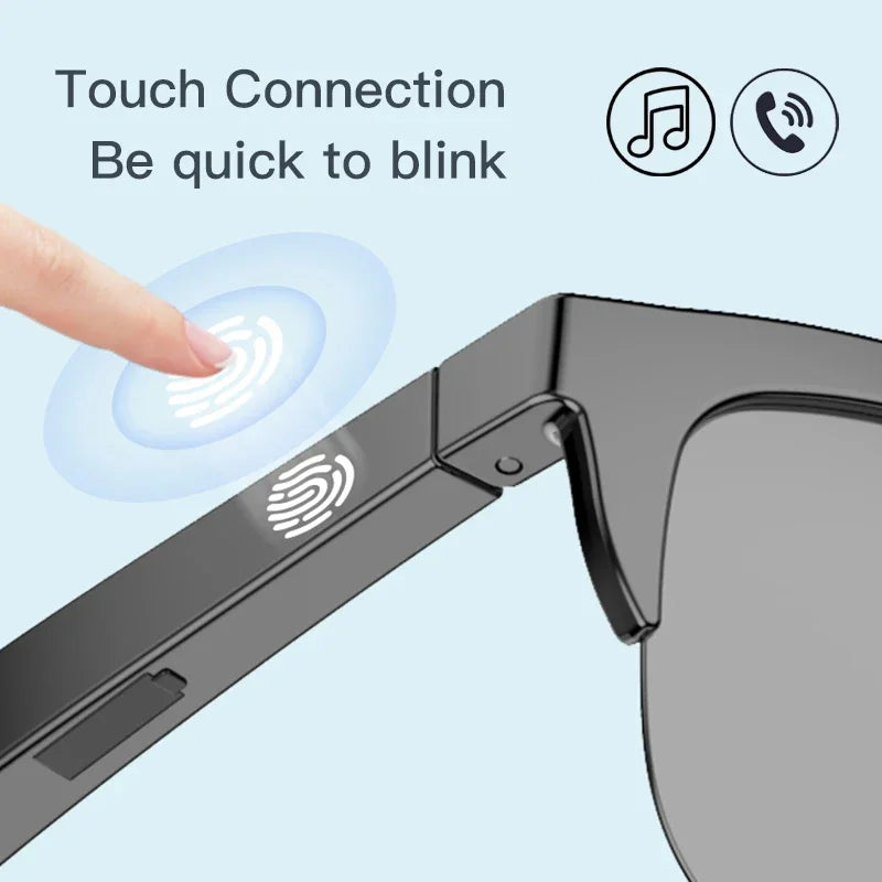 New Smart Bluetooth V5.3 Sunglasses Glasses Call Outdoor Sports Headphones HIFI Black Technology Anti-touch UV For Men And Women
