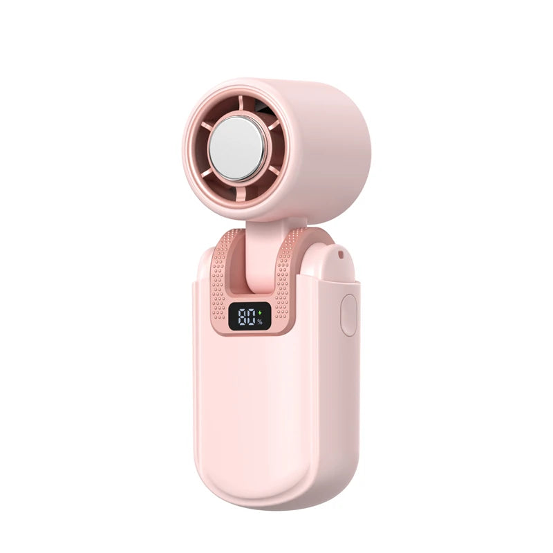 Mini Ice Cooling Portable Fan Turbo High Speed Handheld Fan Long Battery Life USB Rechargeable Foldable For Outdoor Travel