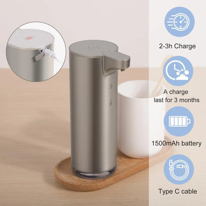 LAOPAO Stainless Steel Automatic Soap Dispenser with LED Lighting Contact Kitchen and Bathroom Hygienic Soap Dispenser