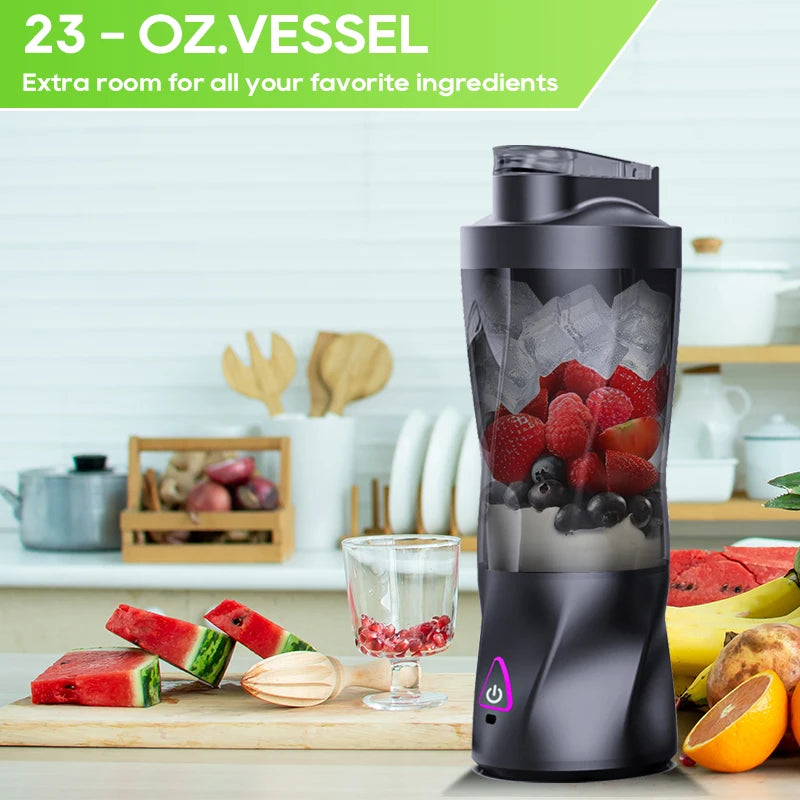 Cordless blender travel cup