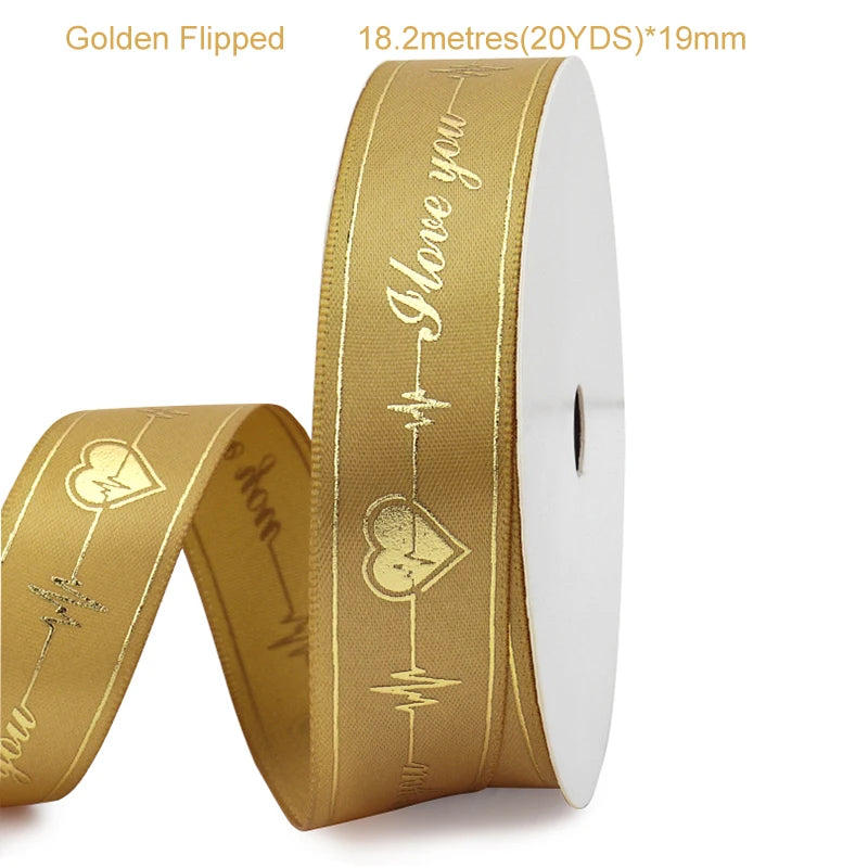 Gold Series Ribbon Birthday Happy Cake Baking Gift Decoration Flower Bundle Packaging Valentine's Day Wedding Party