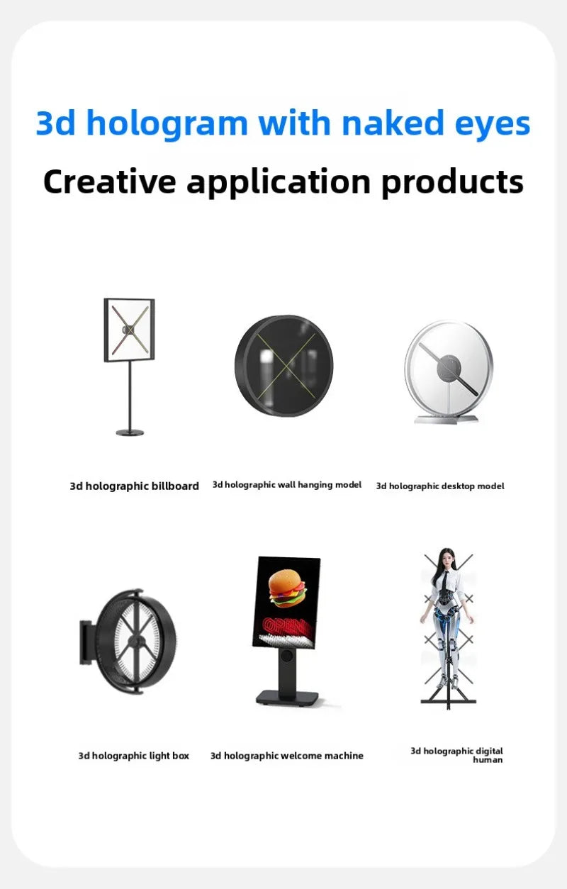Custom Ventilador Holografico Splicing Hologram Fan Projectors Display Big Size 3D Led Fan For Advertising Business Exhibition