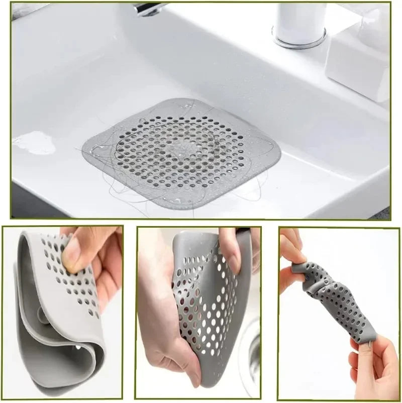 Hair Catcher Filter Sink Anti-blocking Strainer Kitchen Bathroom Bathtub Shower Sewer Filters Floor Silicone Stopper Covers