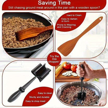 [1pc ABERZEY Meat Chopper] ABERZEY 1pc Heat Resistant Plastic Meat Chopper | Manual Hamburger Meat Shredder, Beef Grinder for Crafting Burgers, Turkey & More | No Electricity Needed